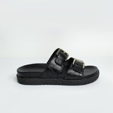 SANDALIA MALIBU-CROCO NEGRO