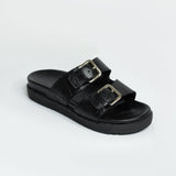 SANDALIA MALIBU-CROCO NEGRO