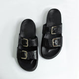 SANDALIA MALIBU-CROCO NEGRO