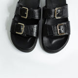 SANDALIA MALIBU-CROCO NEGRO