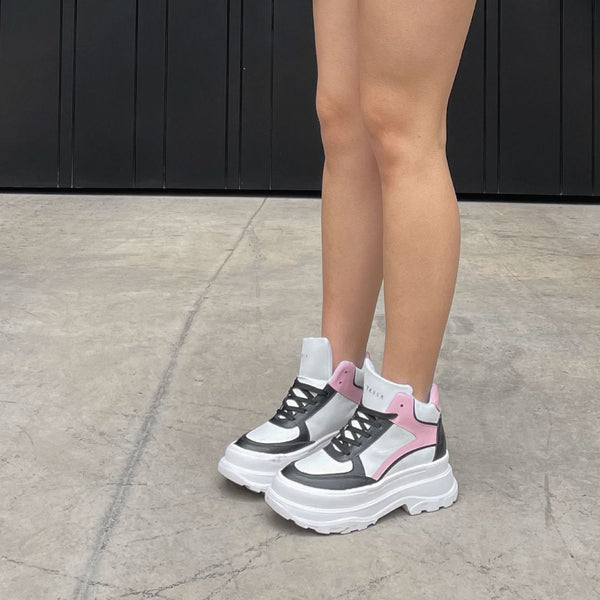 Sneakers altas Bianca   negro - rosa